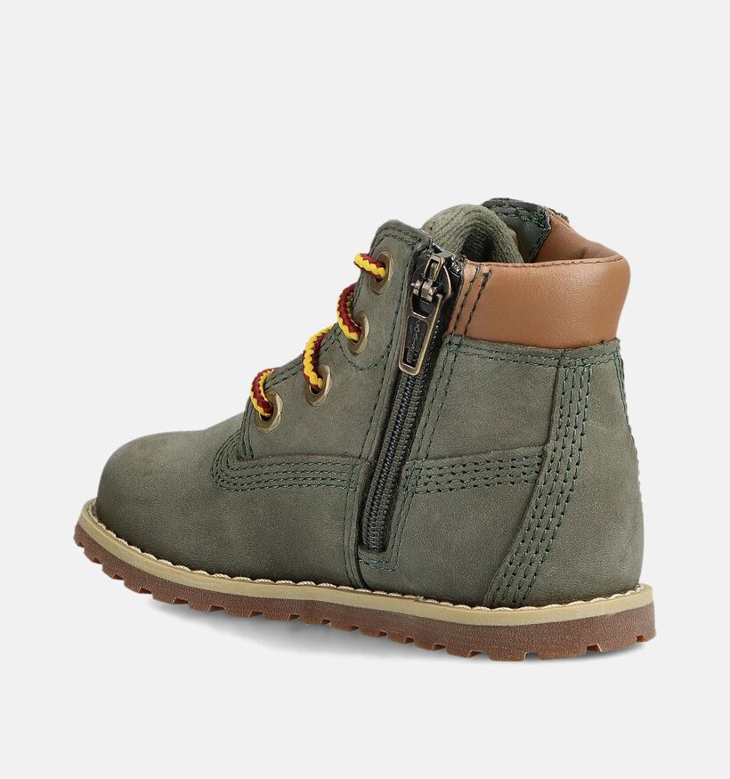 Timberland Pokey Pine Boots &agrave; lacets en Vert kaki pour gar&ccedil;ons, filles (377381)