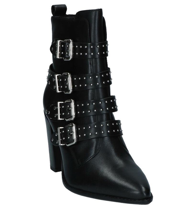 Bronx Zwarte Korte Laarzen High Heels, Zwart, pdp