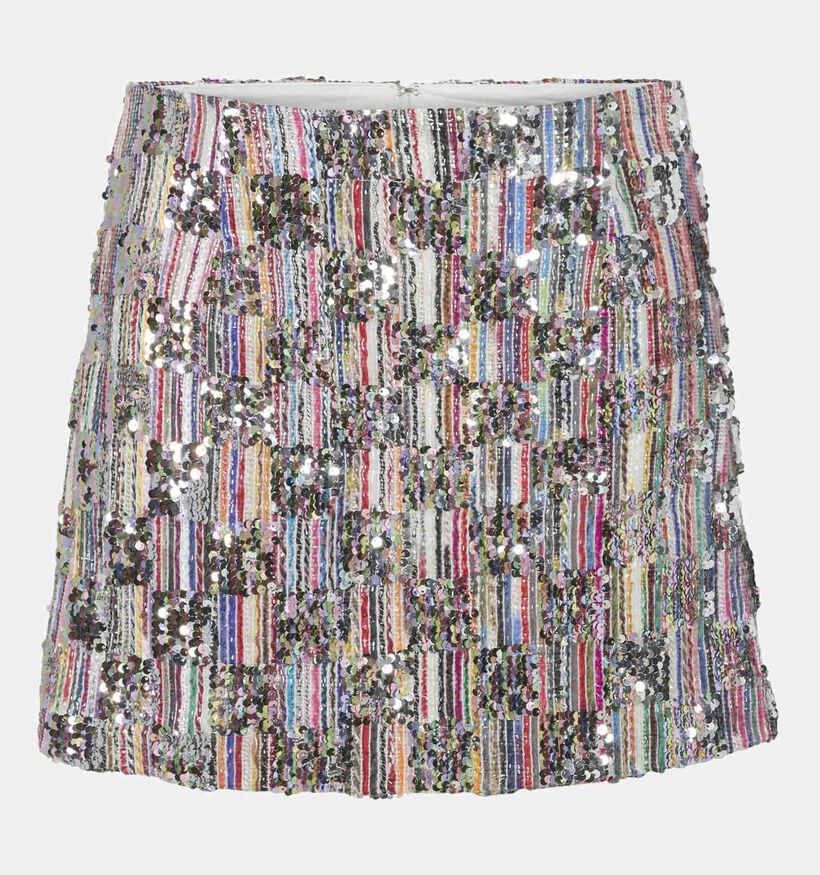 Pieces Naina Zilveren Korte rok met pailletten voor dames (354091)