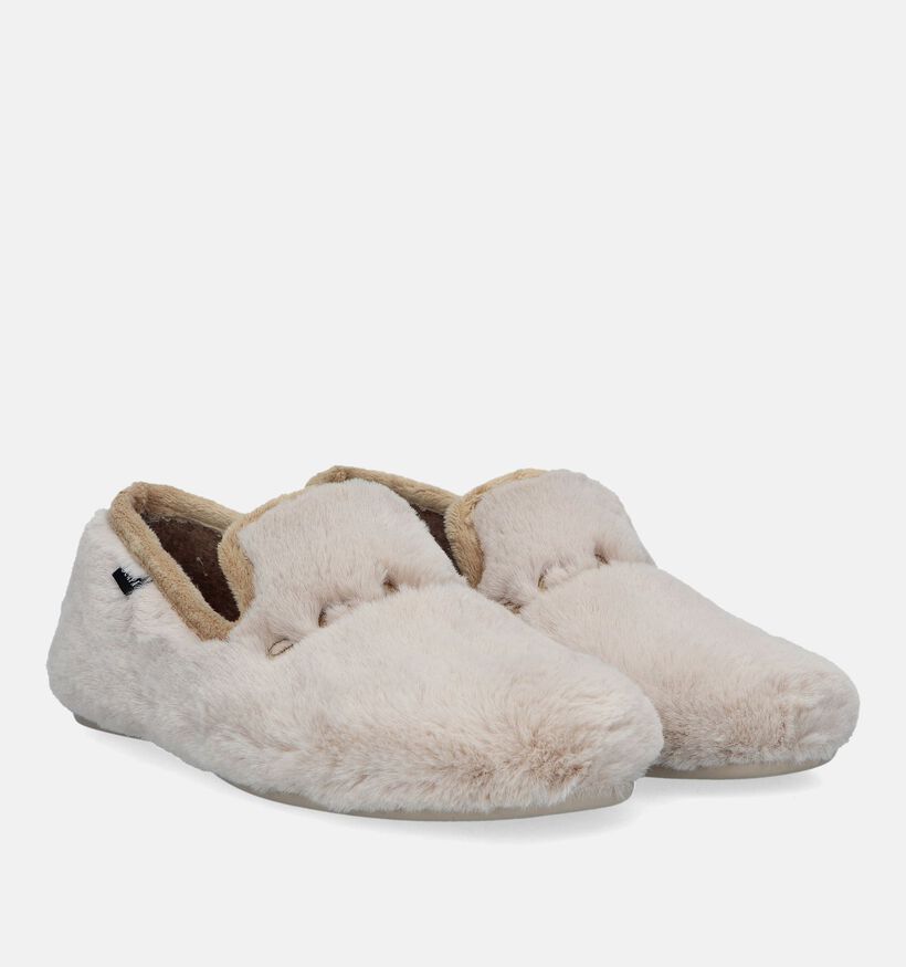 Scapa Beige Fluffy Pantoffels voor dames (333440)