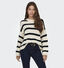 JDY Justy Pull rayé en Écru pour femmes (335418)