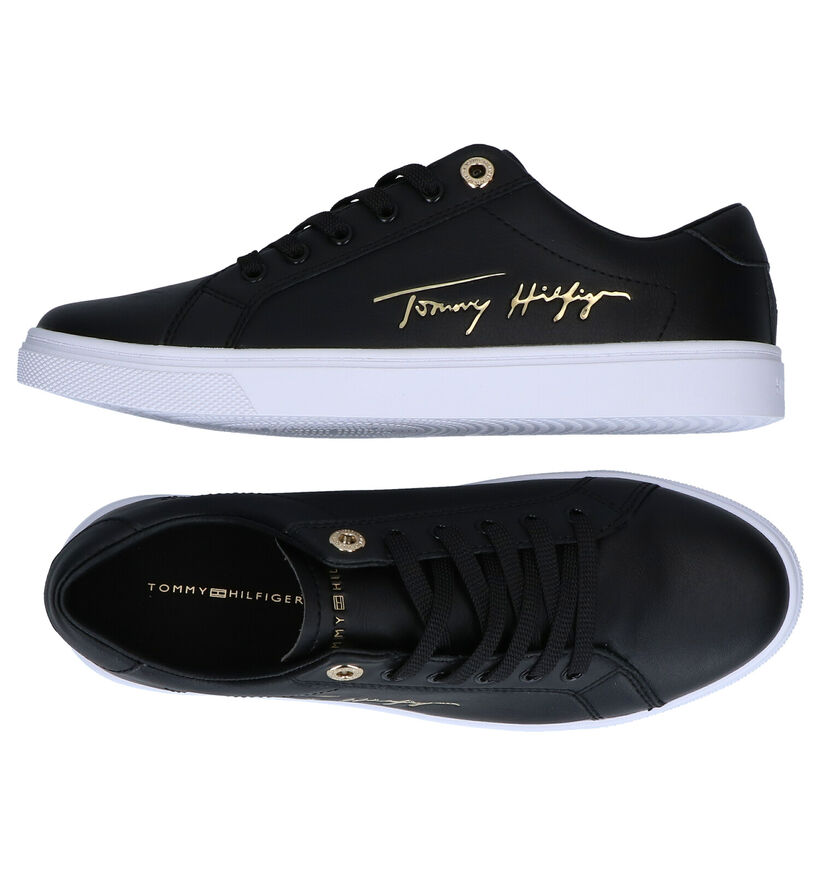 Tommy Hilfiger Signature Cupsole Witte Veterschoenen in leer (285403)