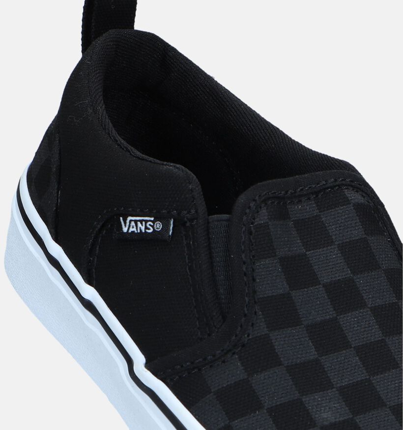 Vans Asher YT Baskets Slip-on en Noir pour filles, garçons (336460)