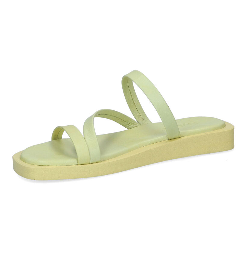 Inuovo Nu-pieds plates en Jaune pour femmes (309542)