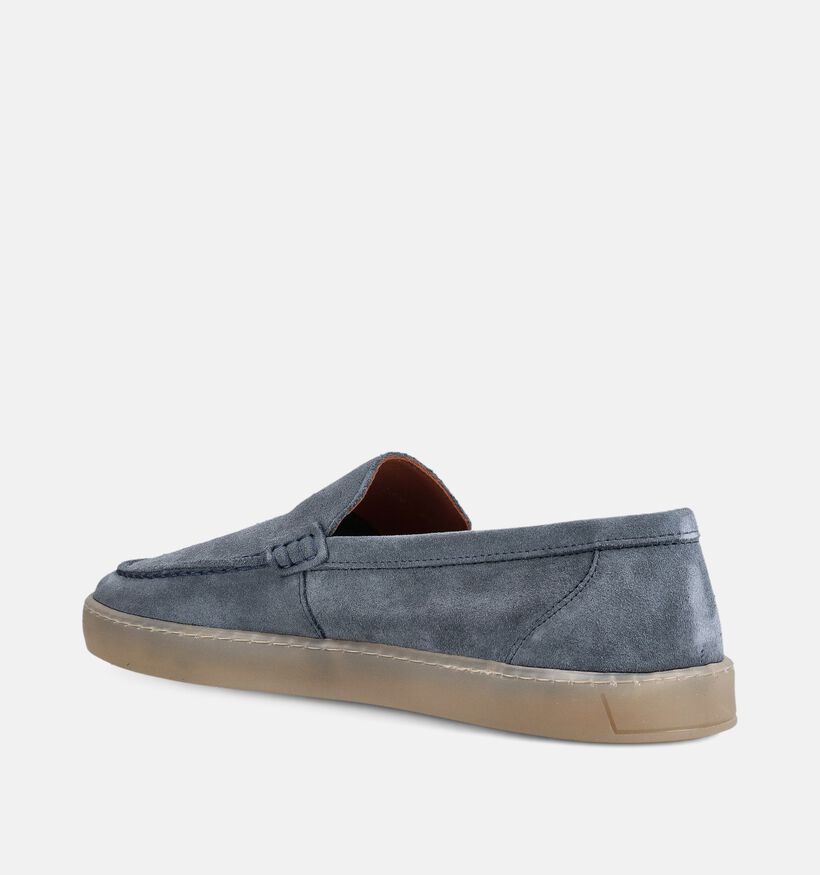 Via Borgo Ramon Mocassins en Bleu pour hommes (373487) - pour semelles orthop&eacute;diques