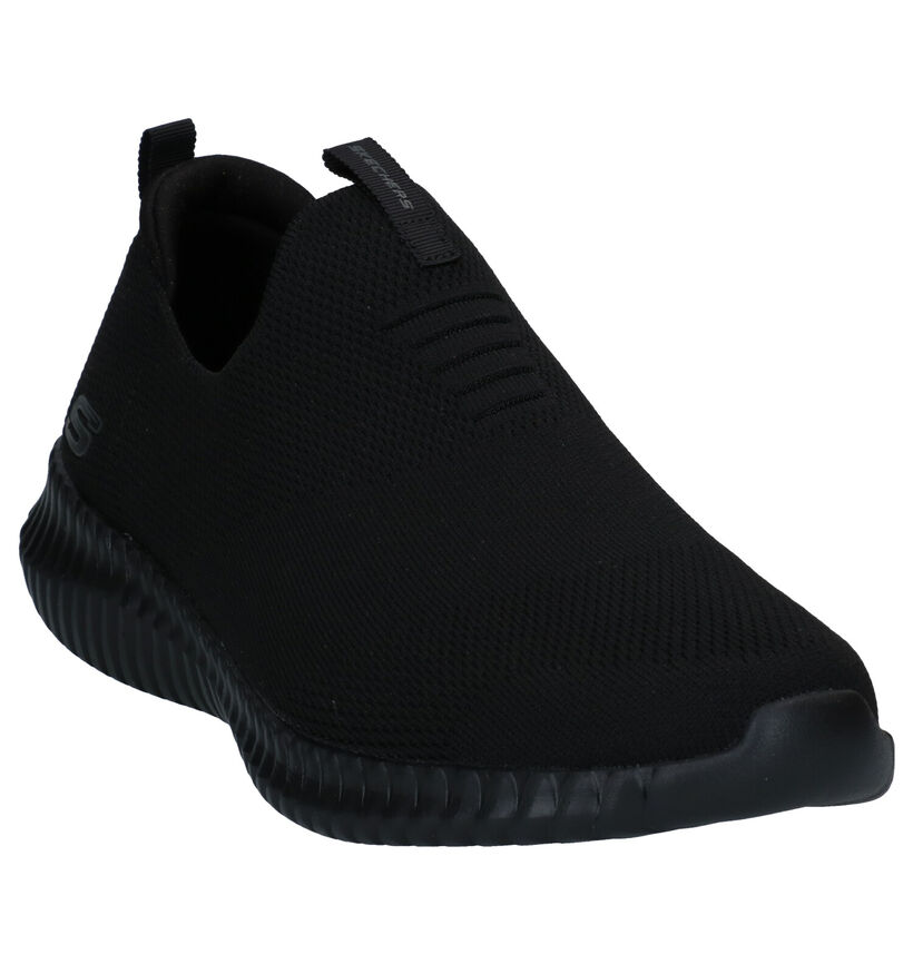 Skechers Elite Flex Wasik Zwarte Slip-on Sneakers in stof (305959)