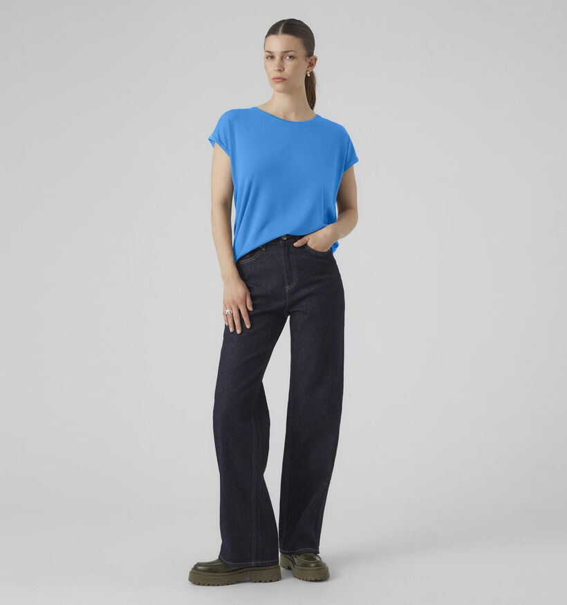 Vero Moda Ava T-shirt basic en Bleu pour femmes (337265)