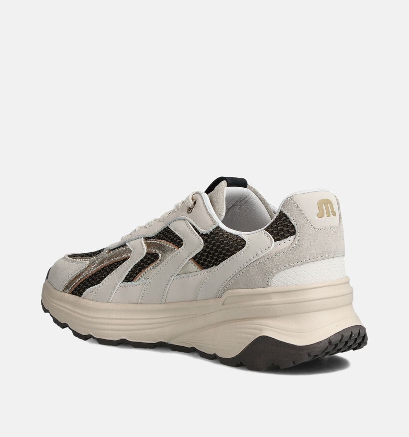 Maruti Dora Ecru/Zwarte Sneakers voor dames (360825) - geschikt voor steunzolen