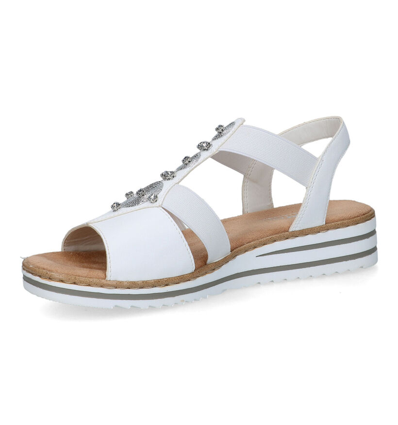 Rieker Witte Sandalen met sleehak voor dames (339057)