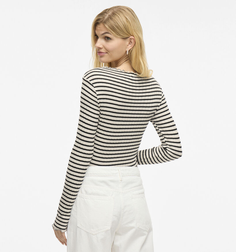 Vila Rika Gestreepte Trui Wit/Zwart voor dames (361365)