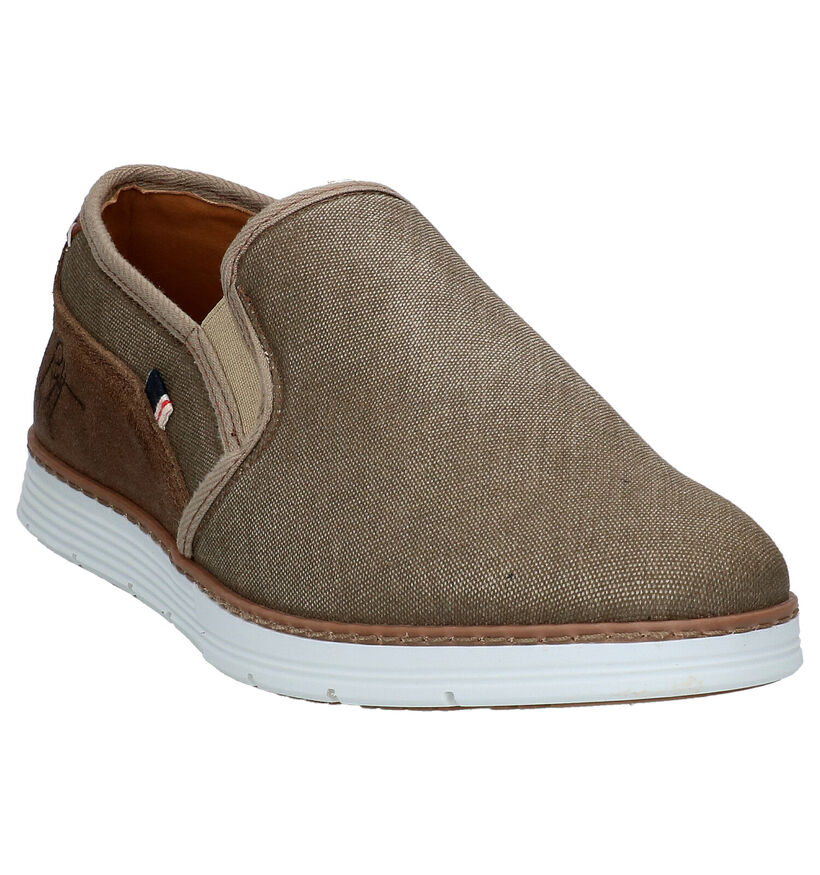 Bullboxer Taupe Instappers in daim (275352)