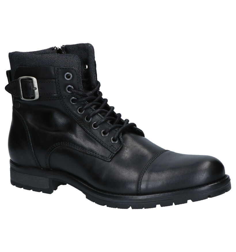 Jack & Jones Zwarte Boots in leer (256277)