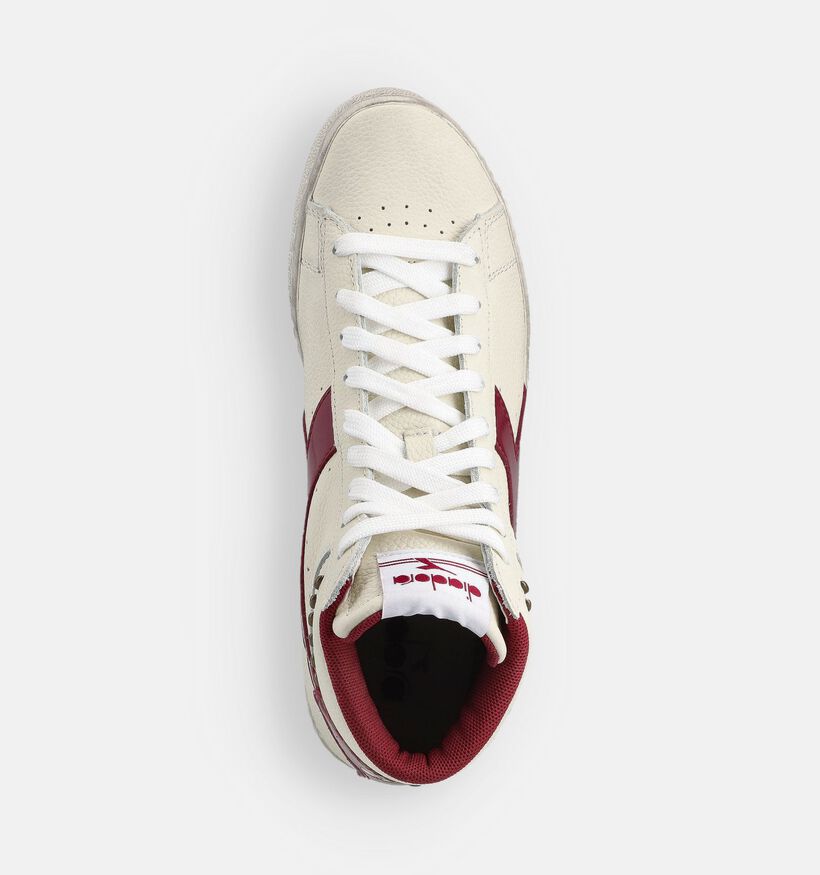 Diadora Game Studs Baskets montantes en Ecru/Bordeaux pour femmes (361392)