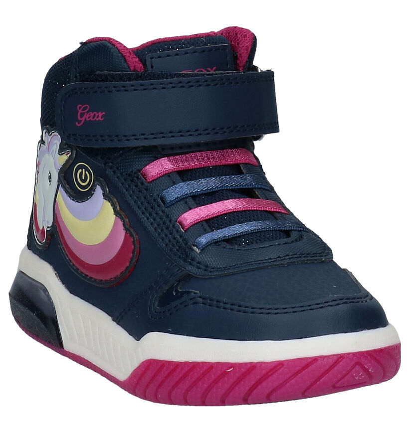 Geox Inek Blauwe Sneakers met Lichtjes in kunstleer (278278)