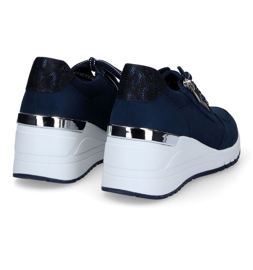 Marco Tozzi Blauwe Veterschoenen in stof (305927)