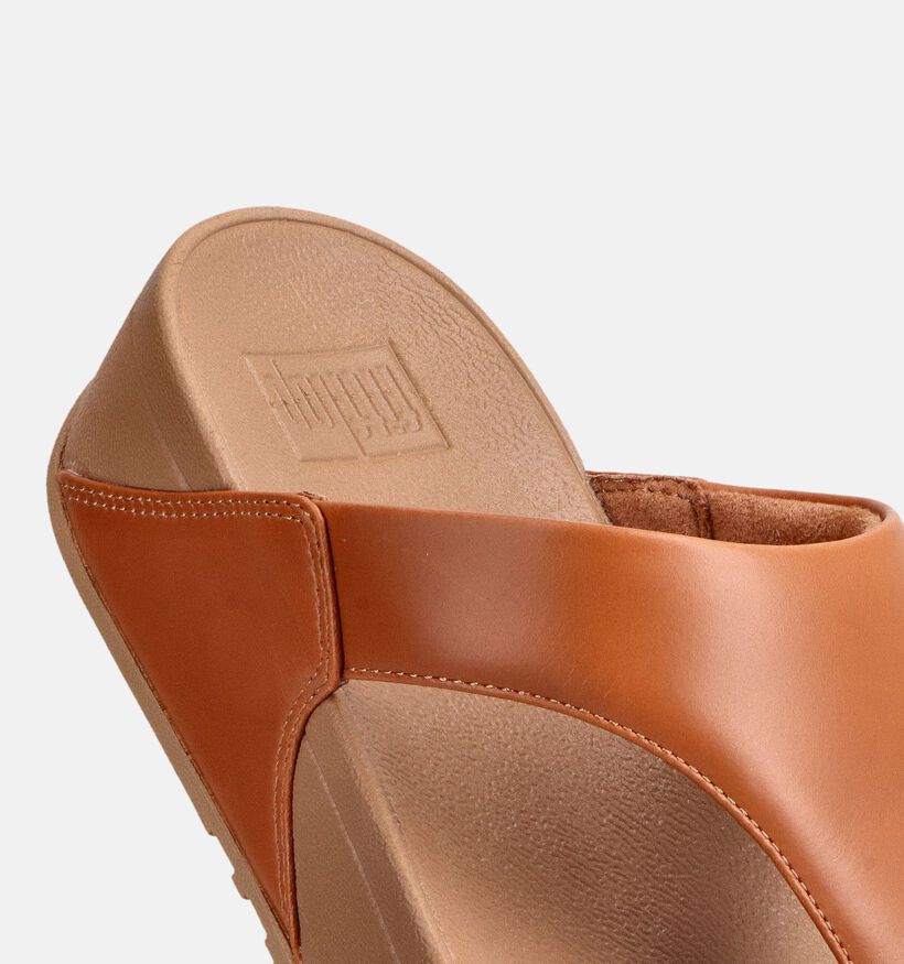 FitFlop Lulu Leather Toepost Tongs en Noir FitFlop Lulu Leather Tongs en Cognac pour femmes (372337)
