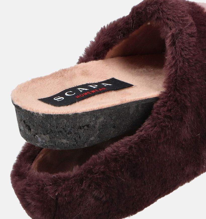 Scapa Pantoufles ouvertes en Rose/Bordeaux pour femmes (364013) - pour semelles orthopédiques