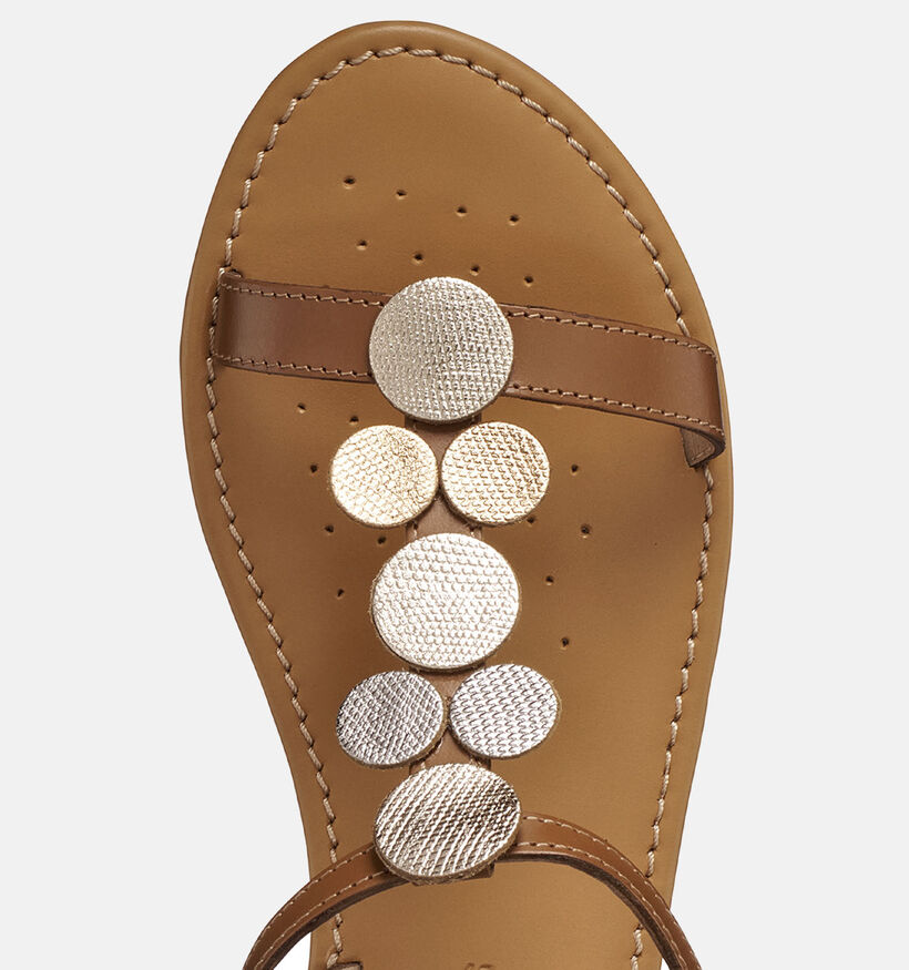 Geox Sandales plates en Cognac pour femmes (368200)