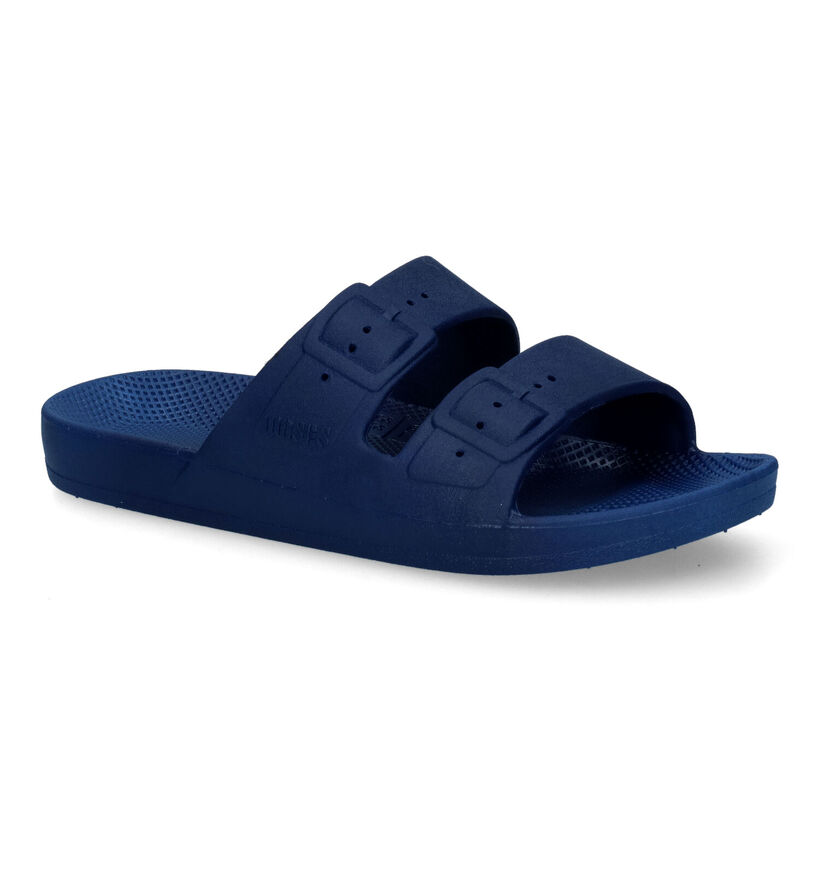 Freedom Moses Navy Blauwe Slippers in kunststof (307540)