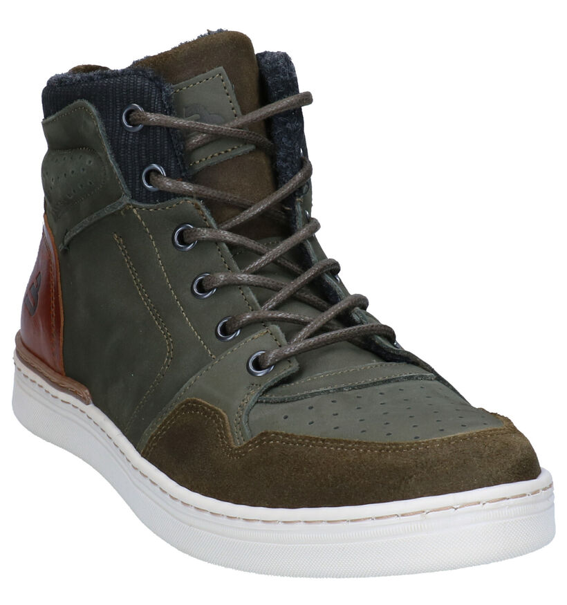 Bullboxer Baskets montantes en Vert kaki en cuir (296502)