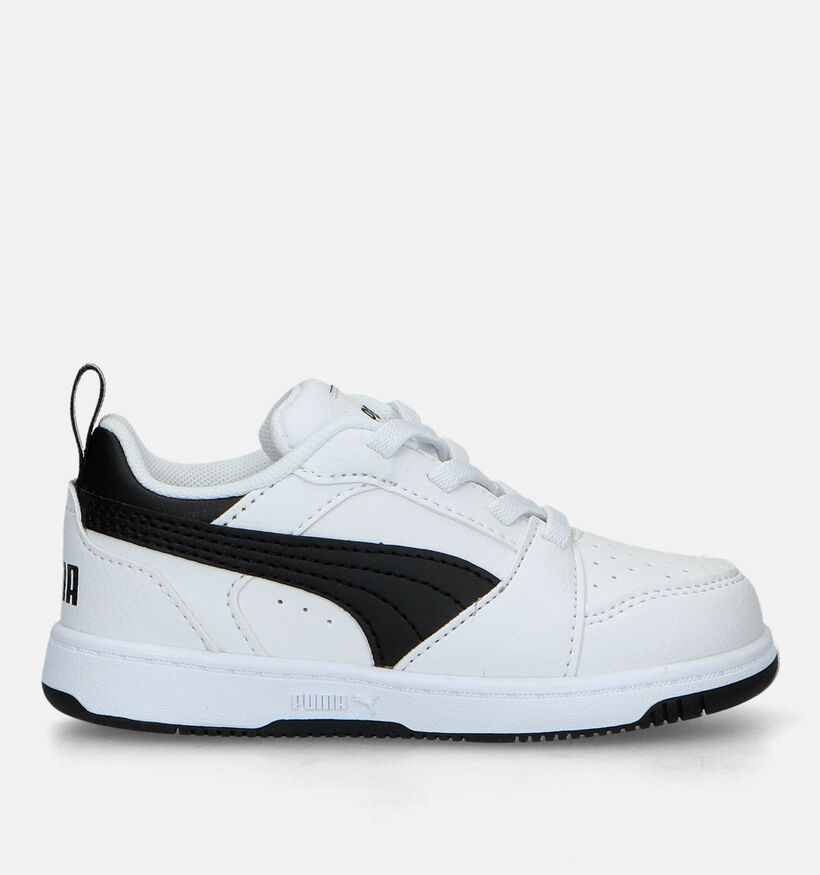 Puma Rebound V6 Lo AC Witte Sneakers voor jongens, meisjes (334498) - geschikt voor steunzolen