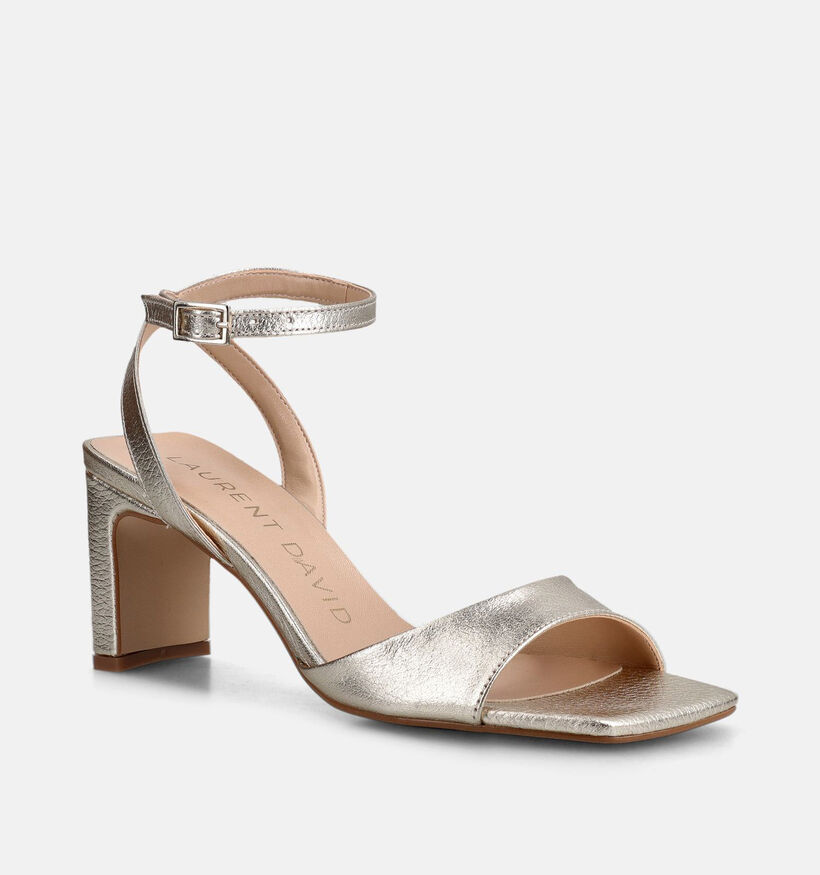 Laurent David Gouden Sandalen met hak voor dames (357881)