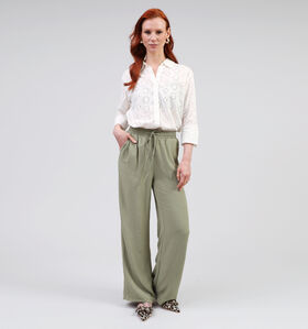 Vila Josa Pantalon large en Vert khaki pour femmes (351728)