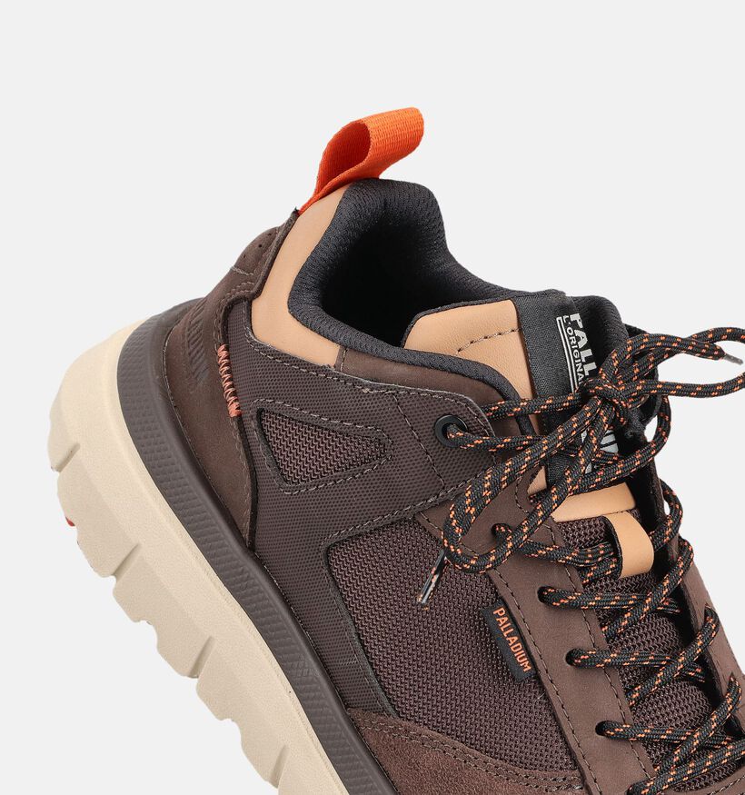 Palladium Pallaflex LO Mix Donkerbruine Veterschoenen voor heren (362104) - geschikt voor steunzolen