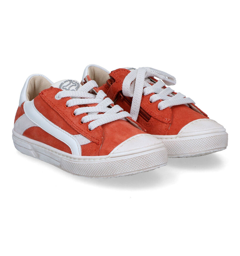 STONES and BONES Maust Oranje Veterschoenen voor jongens (322080) - geschikt voor steunzolen