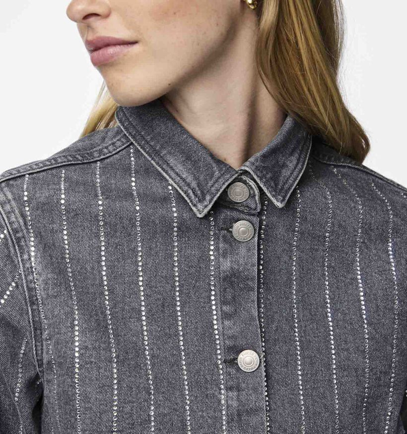 Pieces Siffi Grijs Gestreept hemd voor dames (348367)