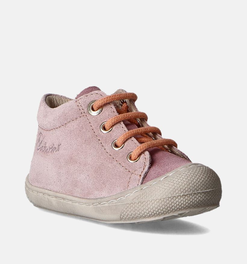 Naturino Cocoon Suede Paarse Babyschoentjes voor meisjes (355337) - geschikt voor steunzolen