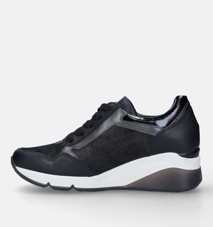 Gabor Zwarte Sneakers met sleehak voor dames (331176) - geschikt voor steunzolen