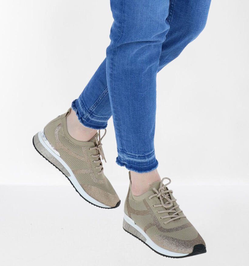 La Strada Beige Sneakers in stof (289555)