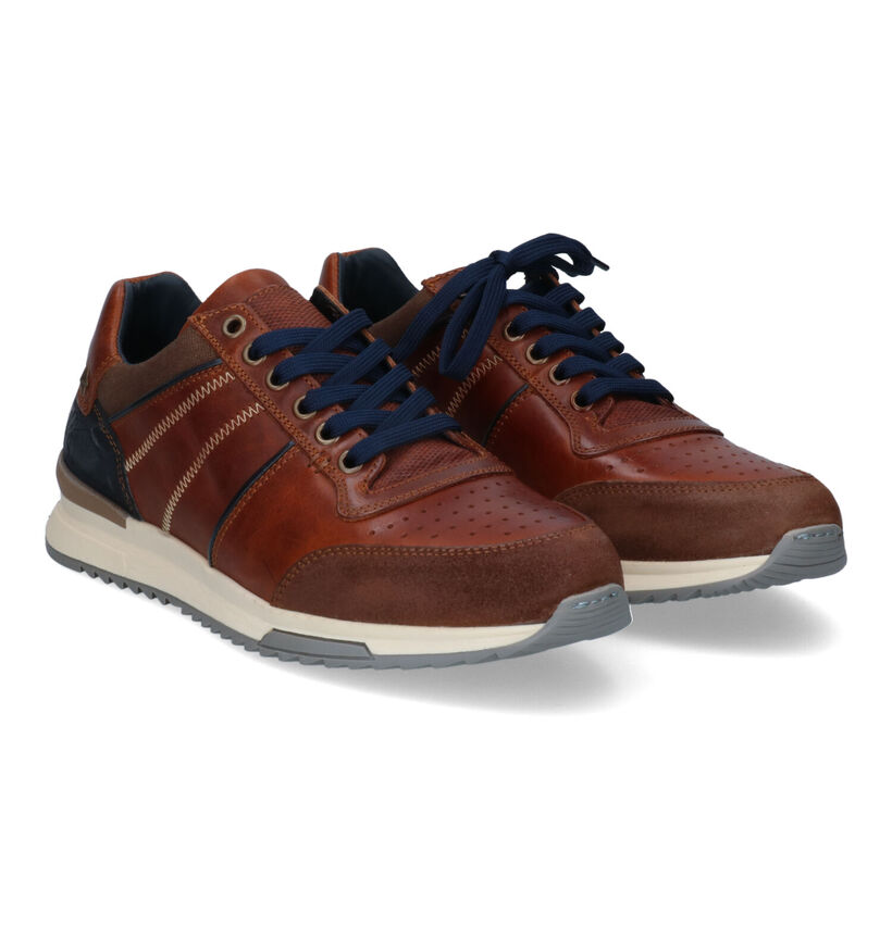Bullboxer Cognac Veterschoenen voor heren (324232) - geschikt voor steunzolen