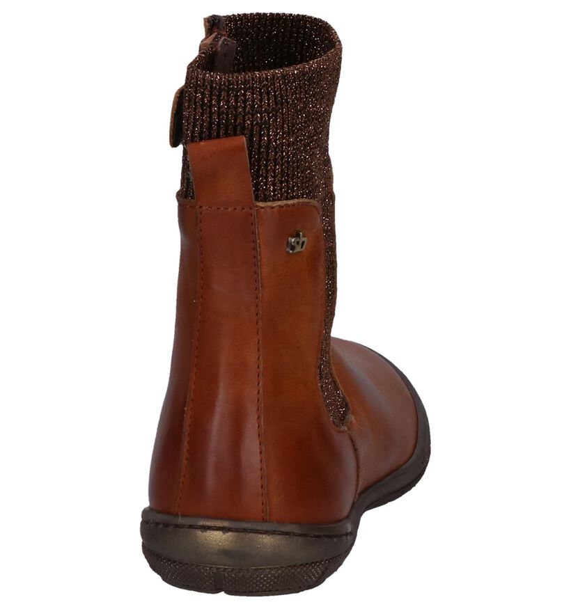 STONES and BONES Bottes basses en Cognac en cuir (255530)