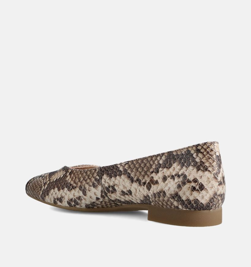 Paul Green Beige Ballerina's Slangenprint voor dames (374111) - geschikt voor steunzolen
