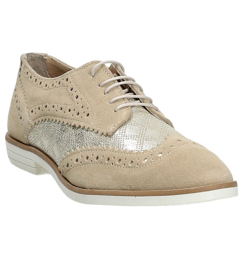 Eye Chaussures à lacets en Beige clair en daim (172292)