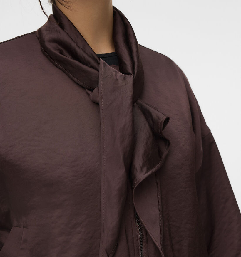 Vero Moda Curve Manteau court en Brun fonc&eacute; pour femmes (382266)