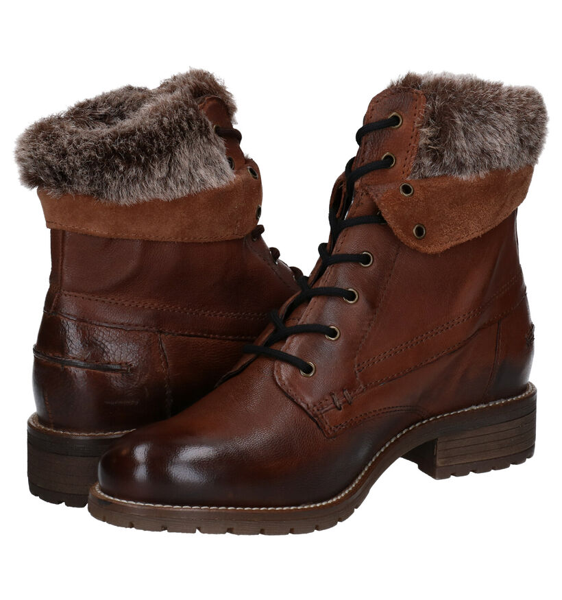 Via Limone Boots à lacets en Brun foncé en cuir (278670)