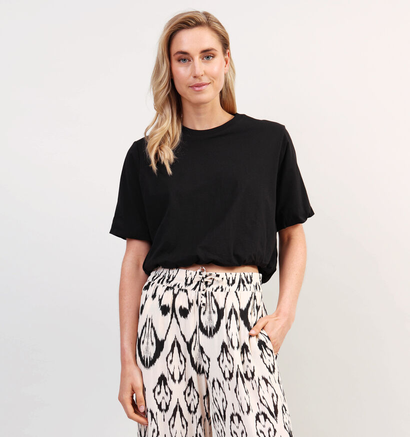 Vero Moda Penny Zwarte Cropped T-shirt voor dames (358791)