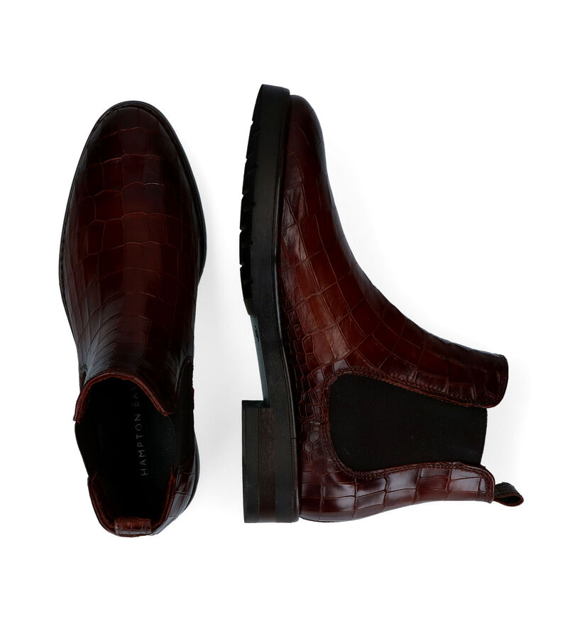 Hampton Bays Bottines plates en Cognac en cuir (295770)