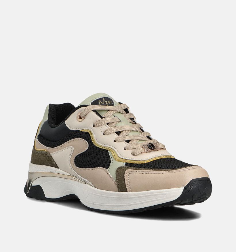 Mexx Portia Love Beige/Zwarte Sneakers voor dames (360057)