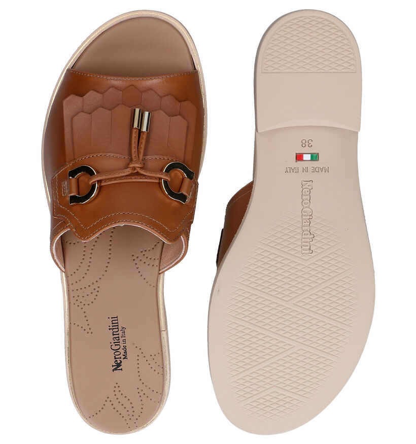 NeroGiardini Nu-pieds plates en Cognac pour femmes (290223)