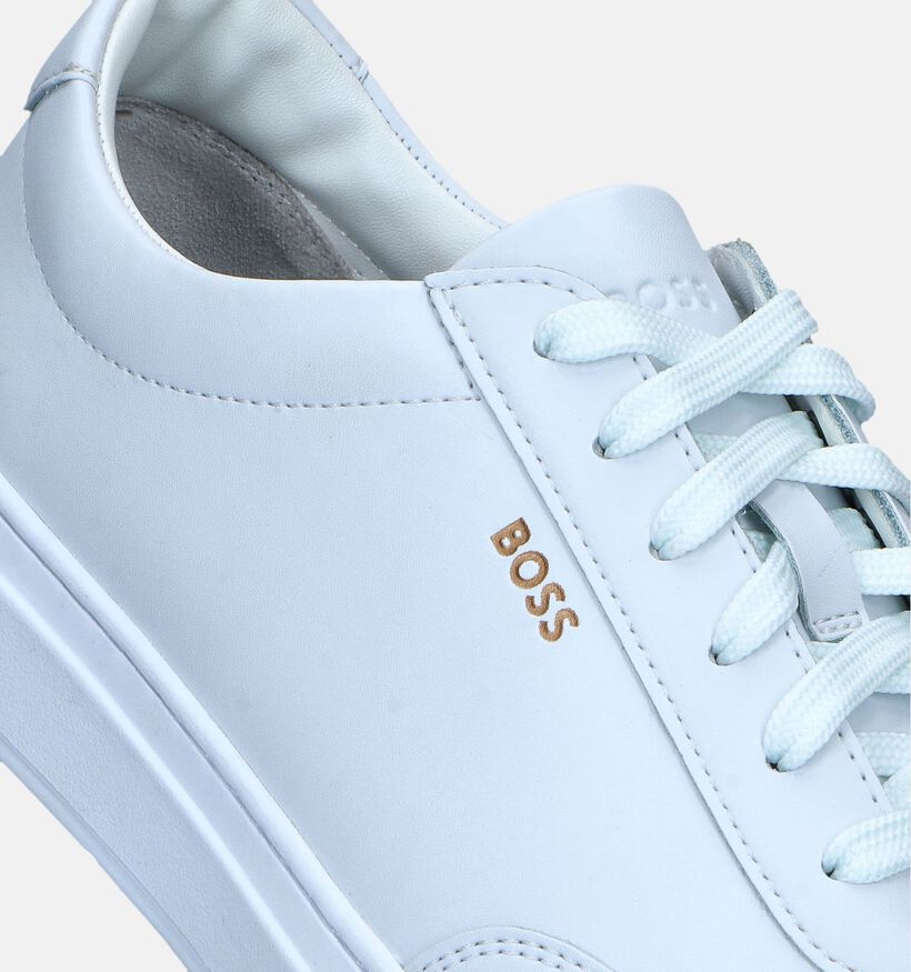 BOSS Kieran Tenn Witte Veterschoenen voor heren (349955) - geschikt voor steunzolen