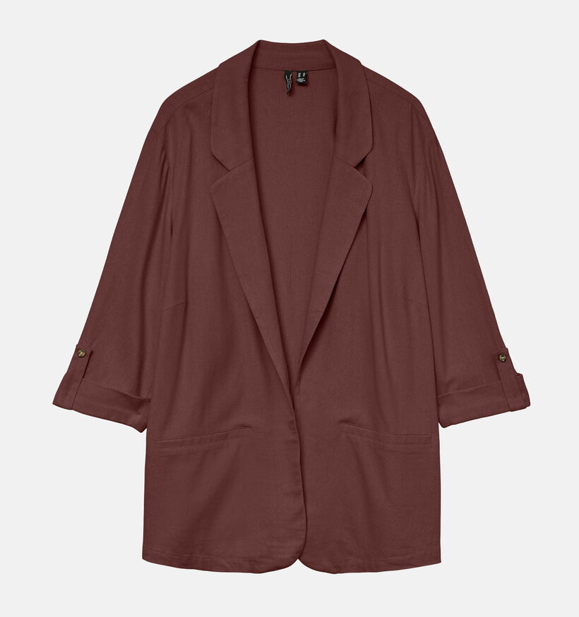 Vero Moda Curve Jesmilo 3/4 Blazer en Bordeaux pour femmes (367799)
