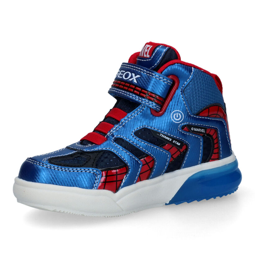 Geox Spider-Man Baskets en Bleu pour garçons (312556) - pour semelles orthopédiques