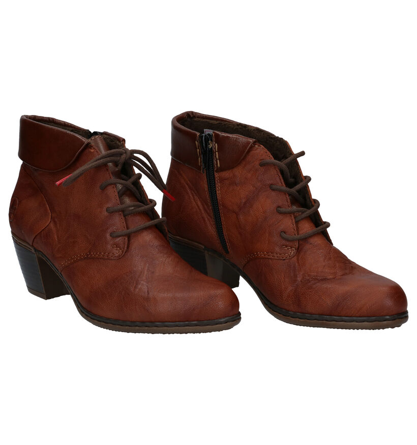 Rieker Bottines avec lacets en Cognac pour femmes (328428)