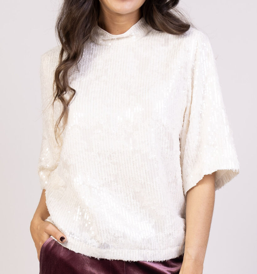 Minus Kaisa High Neck Witte Blouse voor dames (365843)