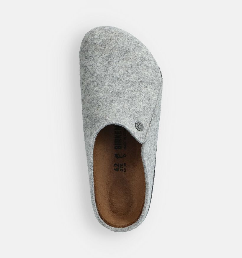 Birkenstock Zermatt Standard Pantoufles ouvertes en Gris pour hommes (377029) - pour semelles orthop&eacute;diques