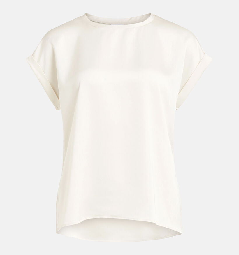 Vila Ellette Witte Satijnen T-shirt voor dames (345355)